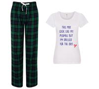 60 SECOND MAKEOVER Women's These May Look Like My Pyjamas But I Am Actually Dressed For the Day Pyjama Set in Green | Size: Large 60 SECOND MAKEOVER Green L