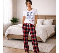 60 SECOND MAKEOVER Women's Yes I Really Do Need All These Cats Pyjama Set in Red | Size: Medium 60 SECOND MAKEOVER Red M