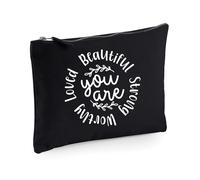 60 SECOND MAKEOVER Women's You Are Beautiful Strong Worthy Loved Make up Bag in Black 60 SECOND MAKEOVER Black