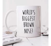 60 Second Makeover Limited Worlds Biggest Brown Nose Mug Office Creep Secret Santa Work Colleague Funny