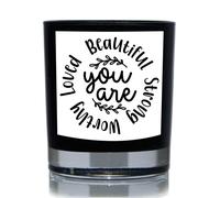 60 SECOND MAKEOVER You Are Beautiful, Strong, Worthy, Loved 20 andle in Black 60 SECOND MAKEOVER Black