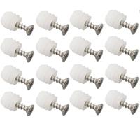 60 Set White Plastic 4 * 10 Expansion Pipe Screws Cabinet Door Expansion Plugs Nut Accessories Self-Tapping Screw Hinges Positioning Dowels with 4 x 12 Screws Wood Screws