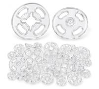 60 Sets Clear Plastic Snap Fasteners,Press Studs Poppers Buttons | Invisible Sew-on Buttons for Clothing Shirts DIY Crafts Sewing Supplies (7.5mm, 10mm, 12.5mm)