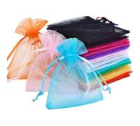 60 Sets Colorful Transparent Organza Gift Bags, Suitable for Wedding Party Games, Small and Lightweight, Jewelry Bags,Transparent Drawstring Bags,Multiple Colors Available,Organza Bags