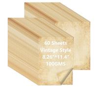 60 Sheets Antique Looking Old Fashion Faux Parchment Paper, Letter Size 8.26 x 11 inch, Double Sided Printing Pape