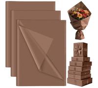 60 Sheets Brown Tissue Paper Bulk, PLULON Gift Wrapping Tissue Paper for Packaging 35x50cm Art Crafts for Gift Bags Decorative Floral Wedding Birthday Party Decor