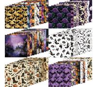 60 Sheets Halloween Scrapbook Paper, Ghost Boo Pumpkin Spider Witch Hat Bats Decorative Craft Paper Folded Flat for Halloween Card Making Trick&Treat Photo Album Decor, 6'' x 6''