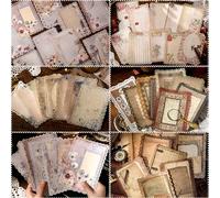 60 Sheets Lace Edged Vintage Scrapbooking Supplies Stationery Paper Set,for Letter Writing,Scrapbook Paper, Junk Journal Supplies, Bullet Journaling,DIY Mixed Media Collage Card 4.9x6.9In