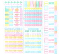 60 Sheets Pastel Functional Planner Stickers, Aesthetic Weekly Monthly Calendar Planner Stickers, Functional and Decorative Colorful Sticker for Planners Work Daily to Do Budget Family Journal