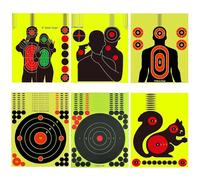 60 Sheets Reactive Shooting Target, 8 in Bullseye Reactive Shooting Target,Shooting area will not change color.Shooting Targets Suitable for shooting training pre match training Self adhesiv(6 Styles)