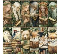 60 Sheets Spring Floral Scrapbook Paper, Double - Sides Decorative Craft Paper Folded Flat for Birthday Card Making Baby Shower Photo Album Junk Journals Supplies, 11'' x 8.5'' (Library)