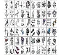 60 Sheets Temporary Tattoo for Adults and Kids, Long Lasting Tattoo Stickers for Women Waterproof, Fake Tattoos That Look Real and Last Long