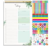 60 Sheets To-do List with Stickers, Double-sided Printed Spiral Daily Planner Pad with 550+ Planner Stickers- To Do List, Top 3 Priorities & Notes, Task Check List Organizer for Office, School, Home