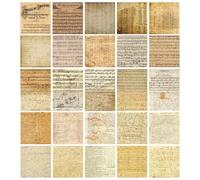 60 Sheets Vintage Scrapbook Paper Kit Scrapbook Paper Junk Journal Supplies 4.7x6.8 Inch for Scrapbooking Card Making 30 Designs Gift Wrapping Antique Melodies Yellowed Letters