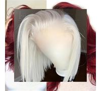 #60 Silver Grey White Platinum Blonde Bob Human Hair Wigs for White Women Breathable Glueless 13x6 HD Transparent Lace Frontal with Baby Hair 14 Inch Straight Wigs