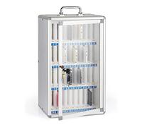 60-Slot Cell Phone Locker Box - Aluminum Alloy Mobile Phone Storage Cabinet for Military & School Classrooms - Wall-Mountable Management Solution
