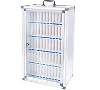 60-Slot Phone Storage Cabinet Aluminum Alloy Wall-Mounted with Lock Mobile Device Holder for Classrooms and Factories Secure Tablet One Size