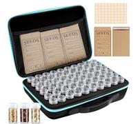 60 Slots Seed Storage Organizer, Plastic Seed Storage Box with Bag and Label Stickers, Seed Storage Container for Flower Vegetable Plants Garden Seeds Clover Basil Tomato Seeds