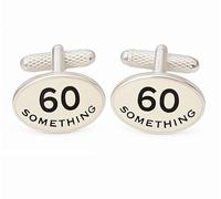 60 Something' Cufflinks - Onyx Art CK308 Senior 60s Mens Birthday Gift In Premier Life Packaging