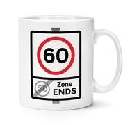 60 Speed Limit Sign Zone Ends 60th Birthday 10oz Mug Cup