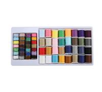 60 Spools Multicolor Polyester Sewing Thread Set with 28 Reusable Bobbins, 32 Upper Thread and 28 Bobbin Cores for Household Sewing Machine, Hand Stitching, and Clothing Repair