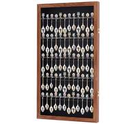 60 Spoon Rack Spoon Display Case Holder Cabinet, with Real glass door, WALNUT Finsh