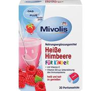 60 Sticks x Children Hot Raspberry Drink with Vitamin D3-3 Packs, Mivolis/Germany