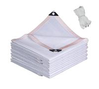 60% Sunshade Net with Grommets - White Mesh Shade Tarp for Greenhouse & Garden - Outdoor Sunblock Cover 5x5ft to 40x45ft