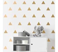 60 Triangle Wall Art Sticker Set, Geometric Pattern Room Decor, Removable Vinyl Decal, (5cm)