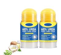 60% Urea Foot Care Cream Stick, Hydrating Lotion Stick Balm, Maximum Strength Urea Moisturizer for Dry Cracked Feet, Knees, Elbows, Hands - Exfoliates Dead Skin Smoothing Skin Women and Men (2pcs)