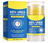60% Urea Foot Cream for Cracked Heels - Intensive Repair Treatment with 2% Salicylic Acid, Fast Absorbing, Deep Moisturizing, Callus Remover and Soften,Non-Greasy & Portable Stick for Dry Skin Care