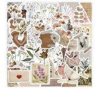 60 Vintage Stickers, Aesthetic Vinyl Retro Stickers for Laptop Scrapbook Notebook Guitar Suitcase Skateboard