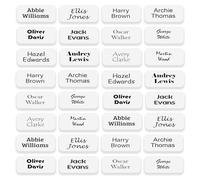 60 Washable Personalised Stick on Name Labels Tags for School Children Books Bottle Boxes Bags Name Tags Washable Waterproof No Iron Sticker Care Homes Nursery Day Care