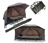 60" WATERPROOF BROLLY UMBRELLA CARP COARSE FISHING DAY SHELTER STORM SIDES POLES