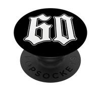 #60 White Number 60 Latino Sports Fan Team Cholo Easy PopSockets Adhesive PopGrip