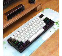 60% Wired Gaming Keyboard, RGB Backlit Ultra Compact Mini Keyboard, Waterproof Mini Compact 61-Key Keyboard for PC/Mac Gamers, Typist, Travel, Easy Travel (Black & White)