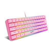 60% Wired RGB Gaming Keyboard, 61 Keys Portable Mini Compact Keyboard with 11 Chroma RGB Backlit, ABS Floating Keycap, Full Anti-ghosting Keys, USB Office/Game Mechanical Feel Keyboard for PC Computer