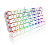 60% Wired RGB Gaming Keyboard, 61 Keys Portable Mini Compact Keyboard with 11 Chroma RGB Backlit, ABS Floating Keycap, Full Anti-ghosting Keys, USB Office/Game Mechanical Feel Keyboard for PC Computer