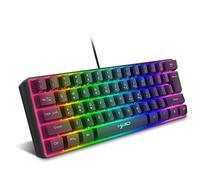 60% Wired RGB Gaming Keyboard, 61 Keys Portable Mini Compact Keyboard with 11 Chroma RGB Backlit, ABS Floating Keycap, Full Anti-ghosting Keys, USB Office/Game Mechanical Feel Keyboard for PC Computer