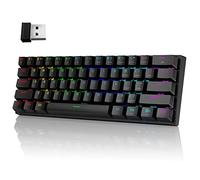 60% Wireless Gaming Keyboard, 2.4G/Type-C/Multi-Device Bluetooth Keyboard- RGB Backlit- Clicky Blue Switch, 61 Keys Rechargeable Mini Mechanical Keyboard for iPad Mac Windows Xbox, Portable for Travel
