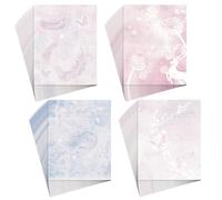 60 Writing Stationery Paper, Lined Stationery Paper for Writing Letter, Double Sided Vintage Letter Paper with Lines,100 GSM, 8.5x11 Inch, 4 Unique Design (Dreamy Pattern)