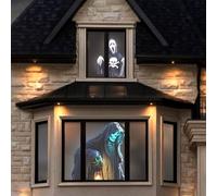 60 x 106 Inch Holographic Rear Projection Screen with Fixing Foldable and Portable Anti-Wrinkle Projection Double Sided Video Projector Screen for Halloween Video Movie Nights