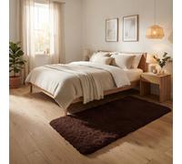 (60 x 110 cm (2 ft x 3 ft 7 in)-Mat, Coffee/Brown) Anti Slip Shaggy Rug For Living Room Runner Carpet