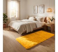 (60 x 110 cm (2 ft x 3 ft 7 in)-Mat, Ochre) Anti Slip Shaggy Rug For Living Room Runner Carpet