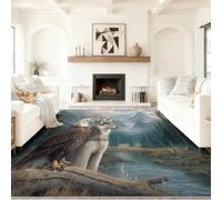 60 x 110 cm Forest Wilderness River Animal Wolf Washable Living Room Rugs