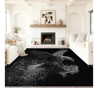60 x 110 cm Splash Wildlife Eagle Washable Living Room Rugs | Soft and Comfortable Black Non Slip Washable Carpet, Photography Style for Living Room Office Playroom Home Decor