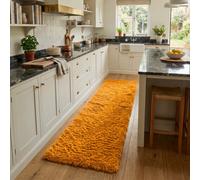 (60 x 220 cm (2 ft x 7 ft 3 in)-Runner Rug, Ochre) Anti Slip Shaggy Rug For Living Room Runner Carpet
