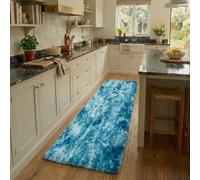 (60 x 220 cm (2 ft x 7 ft 3 in)-Runner Rug, Tie-Dye Teal) Anti Slip Shaggy Rug For Living Room Runner Carpet