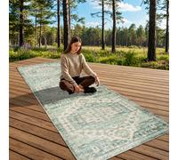 (60 x 220 cm (2 ft x 7 ft 7 in)- Runner Rug, OLIVE GREEN GEOMETRIC- CASHMERE RUG) Large Rugs Living Room Bedroom Traditional Carpets