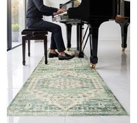 (60 x 220 cm (2ft x 7ft 7")- Runner Rugs, Olive Green Traditional) Extra Large Traditional Rugs Modern Carpet Doormat